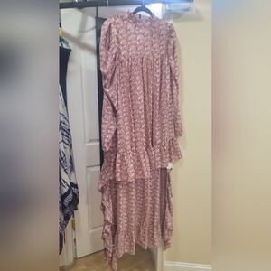 Missguided+ High Low Floral Skirt Dress - Pink and White